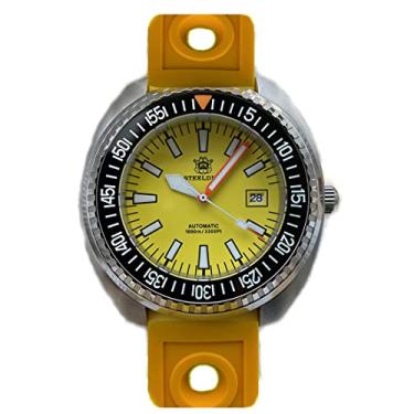 Imagem de Relógio de mergulho STEELDIVE SD1983 bisel de cerâmica 100 bar à prova d'água NH35 movimento automático mecânico luxo relógios de pulso masculino, Amarelo