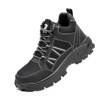 Imagem de Legou Sapatos Masculinos Tênis Sapatos de Trabalho Leves Sapatos de Segurança Marrom1 38.5