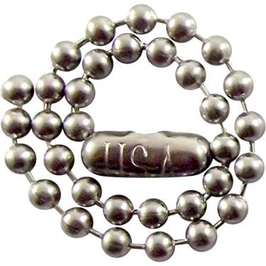 Imagem de 25 – 4,5" polegadas – 2,4 mm corrente de aço inoxidável corrente de bola – corrente de identificação para cães – chaveiros de etiqueta