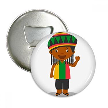 Imagem de Emblema multifuncional preto Wild Jamaica abridor de garrafas com ímã de geladeira