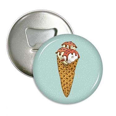 Imagem de Emblema multifuncional com cones de ovo e bola de sorvete, abridor de garrafas e ímã de geladeira