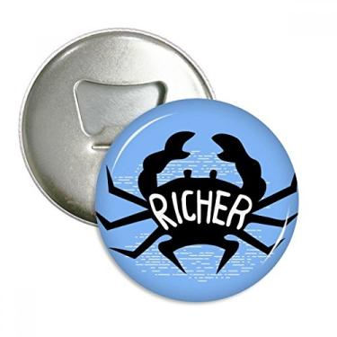 Imagem de Emblema multifuncional com desenho de animal de caranguejo preto, abridor de garrafas natural