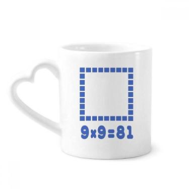 Imagem de Área quadrada azul ilustração padrão caneca café cerâmica copo de coração de vidro