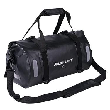Imagem de WILD HEART Bolsa de Viagem Impermeável 20L 30L 40L com Costuras Soldadas Alças de Ombro, Bolso de Malha para Caiaque, Acampamento, Barco, Bicicleta, Motocicleta, Laranja, 30L