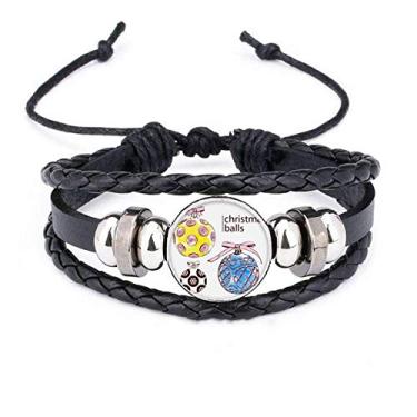 Imagem de DIYthinker Pulseira de corda trançada de couro trançado com estampa de doces