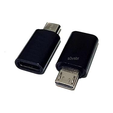 Imagem de A3vsbr adaptador para cabo usb tipo TYPE-C fêmea pra MICRO-B v8 macho smarphone android pc note