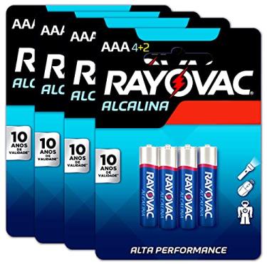 Imagem de 24 Pilhas AAA Palito Alcalina Rayovac 4 Cartelas C/ 6 Unidades