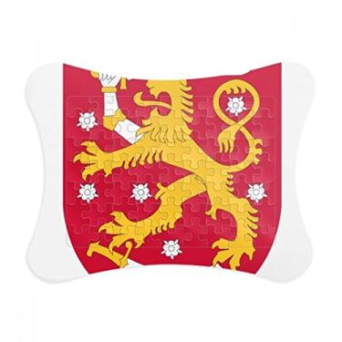 Imagem de Moldura de quebra-cabeça com emblema nacional da Finlândia da Europa para decoração de imagem