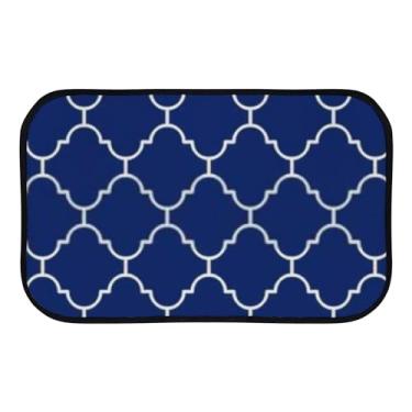 Imagem de Tapetes de área macia marroquino azul e branco índigo tapete antiderrapante para sala de estar quarto sala de jantar sala de aula entrada 50,8 cm x 78,7 cm