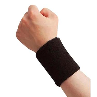 Imagem de Munhequeira Toalha Preta 15 cm 01 Unidade Alta Absorção