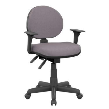 Imagem de Cadeira Operativa Executiva Preta Back System Tecido Cinza - Plaxmetal