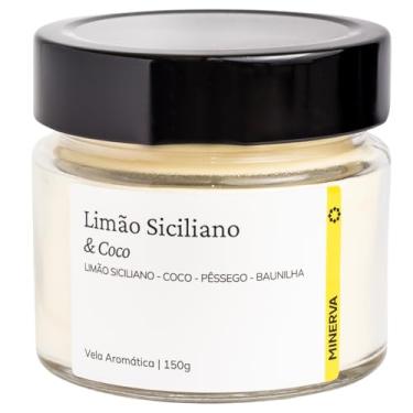 Imagem de vela aromatica perfumada aroma de limao siciliano e coco vela citrico citrica 145g - MINERVA CANDLES