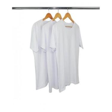 Imagem de Kit Sortido 3 Camisetas Masculinas de Algodão Premium Básica Lisa-Masculino