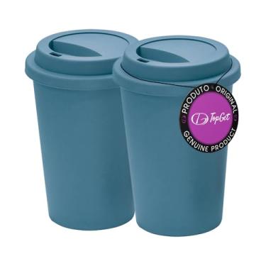 Imagem de Kit 2x Copos para Viagem 450 ml Jacarta TopGet (Azul)