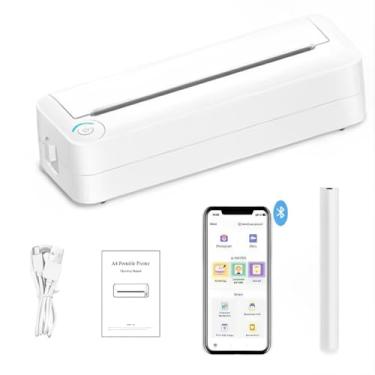 Imagem de Impressora De Papel Portátil A4 Impressão Térmica Bluetooth Wireless Sem Fio Compatível Com iOS E Android Fotográfica Recarregavel X8 Branco