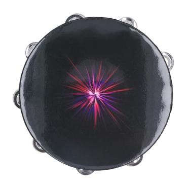 Imagem de Pandeiro, Pandeiro Portátil, Sinos de Fileira Dupla, Tambor Portátil para Adultos e Crianças (Raio do Buraco Negro)