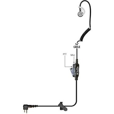 Imagem de Fone de ouvido Intrepid Intrepid da Klein Electronics para uso com Motorola/Blackbox e Blackbox + Series/HYT/Relm/TEKK Radios, fone de ouvido exclusivo de 1 fio com PTT e microfone em linha