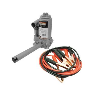 Imagem de Kit Macaco Hidráulico Garrafa 10t Cabo Bateria 500a Starfer