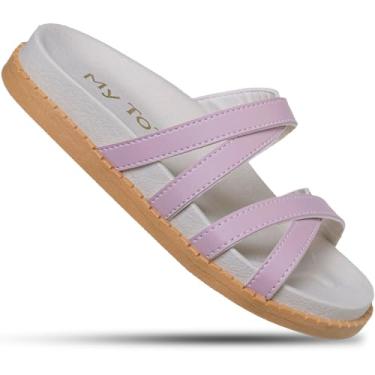 Imagem de Sandália InfantoJuvenil Feminina Chinelo Papete Menina Confortável Anatômica (Rosa, BR, Adulto, Numérico, 37)