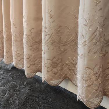 Imagem de Cortina Para Bastão Bordado Com Forro Leve Microfibra P/Varão 3,00X2,6