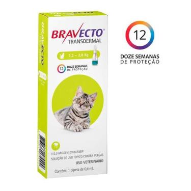 Imagem de Antipulgas Bravecto Transdermal MSD para Gatos 1,2 a 2,8kg - 1 Unidade