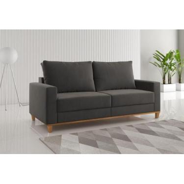 Imagem de Sofá Felicia 2 Lugares com Almofadas Soltas Tecido Linho 180cm Viero -