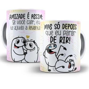Imagem de Caneca Personalizada Para Amigas Flork Meme Porcelana-Amizade É assim 