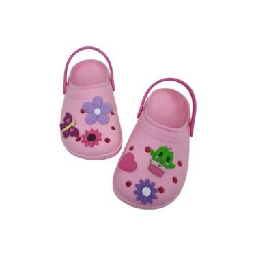 Imagem de Babuche infantil menina sandália com botton - Bile Shoes, Rosa claro, 