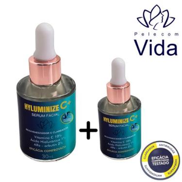 Imagem de Kit 2 Hyluminize C+ Rejuvenescedor e Clareador Facial 30ml - Pelecomvi