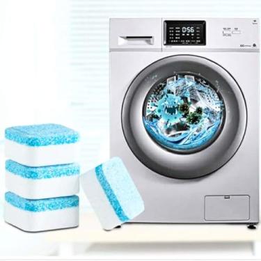 Imagem de Kit de 12 Pastilhas Efervescentes para Limpeza de Máquinas de Lavar Roupas | Comprimidos Efervescentes para Lavanderia | Limpeza Profunda e Remoção de Odor