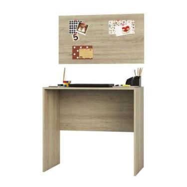 Imagem de Escrivaninha Multiuso Com Painel 80 Cm Avelã Rústico - LUCIANE