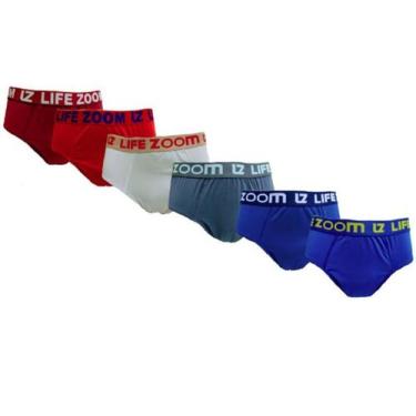 Imagem de Kit 6 Cuecas slip algodão Life zoom (P M G GG)