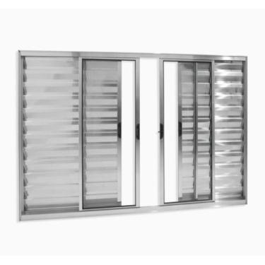 Imagem de Veneziana 6 Folhas 100x150 S/Grade Brilhante  - Jr esquadrias preço ju