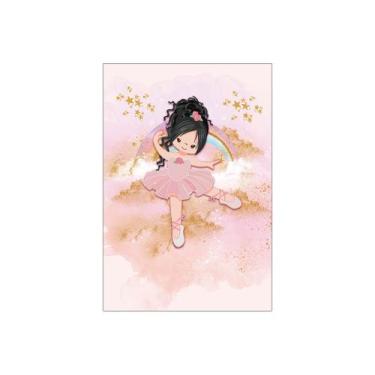 Imagem de Painel De Festa Vertical 1,50 x 2,20 - Bailarina Efeito Glitter Dourad
