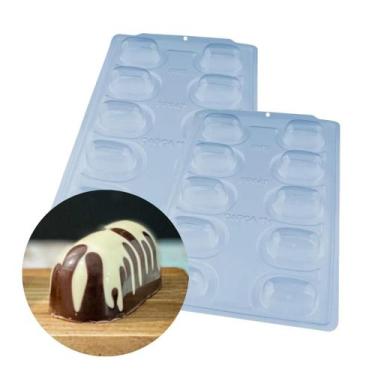 Imagem de 2 Formas Mini Trufa Alongada BWB Com 3 Partes Para Chocolate Bombom Go
