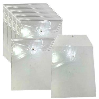 Imagem de Embalagem Multiuso PVC Cristal com Botão 24x29cm Kit 50unds - Embalage