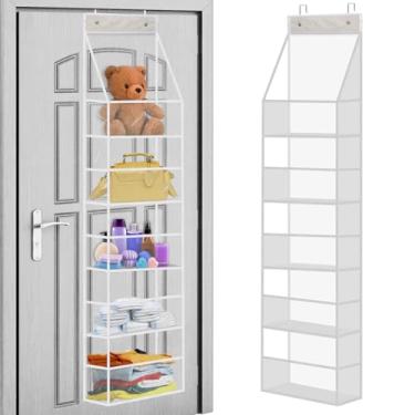 Imagem de Bbbyddd Organizador de despensa ultra resistente com 5 prateleiras para pendurar na porta com bolsos de plástico transparente – Organizador de sala de grande capacidade para armário, quarto, berçário,