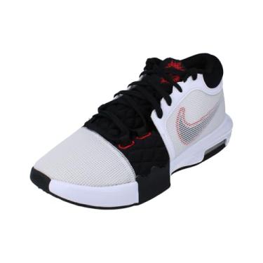 Imagem de Nike Tênis de basquete Lebron Witness 8 (FB2239-103, branco/vermelho universitário), Branco/preto-vermelho universitário, 44