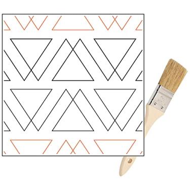 Imagem de Rolo de papel padrão de pantógrafos acolchoados – para máquinas de acolchoar Longarm | Pantógrafo de colcha de design fácil de triângulos | O conjunto inclui quilters de braço longo, trilhos de