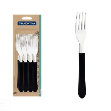 Imagem de Conjunto De Garfos De Mesa Tramontina Leme Com Lâminas Em Aço Inox E C