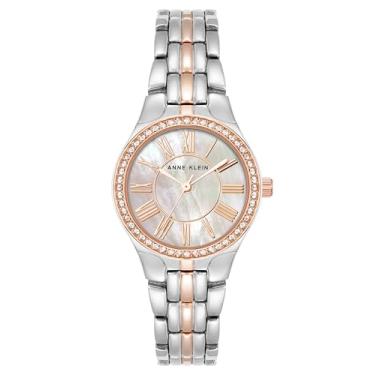 Imagem de Anne Klein Relógio feminino premium com detalhes de cristal, Prata