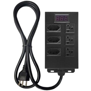 Imagem de Régua 6 Tomadas Mista Com Voltímetro 4000w - CBI Iluminação, 1.5 Metro