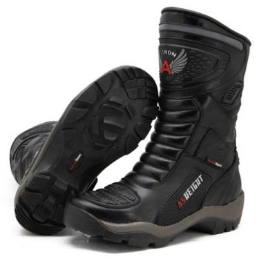 Imagem de Bota Cano Alto Profissional Motociclismo Couro Legitimo Você 9cm mais 