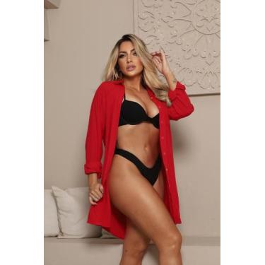 Imagem de Chemise Saída de Praia Com Bolso - Gisele Freitas, Vermelho, G