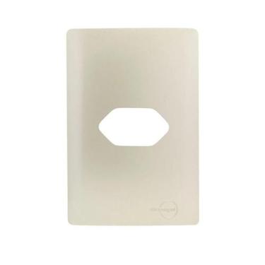 Imagem de Placa 4x2 Para 1 Tomada Simpes Champagne Novara Ch-1500/67 - Dicompel