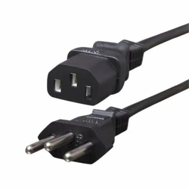 Imagem de Cabo de Força Energia Tripolar Bivolt para Computadores Pc Monitor Padrão Nova Norma -SHACK