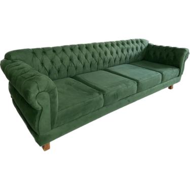 Imagem de Sofá Chesterfield Elisabeth Suede Verde Musgo 2,60cm