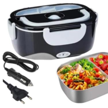 Imagem de Marmita Térmica Elétrica Portátil 1,5 L Bivolt – Funciona em Carro 12/24 V e Casa 127/220 V, com Tampa Vedante, Válvula de Vapor e Divisórias