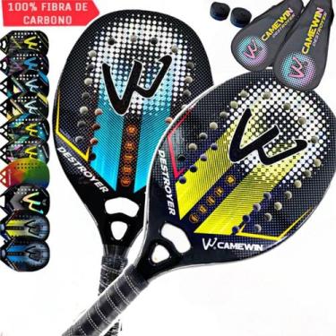 Imagem de Kit 2 Raquetes Beach Tennis Camewin 100% Fibra De Carbono 3K