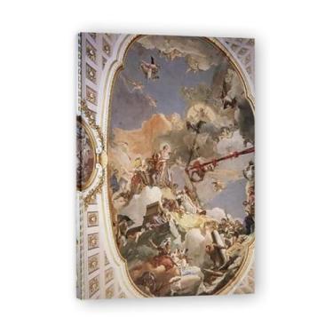 Imagem de A apoteose da monarquia Giovanni Battista Tiepolo Impressão em tela – Obra-prima rococó barroca, pintura escolar de Veneza, pintura a óleo decorativa para galeria doméstica 50 x 75 cm